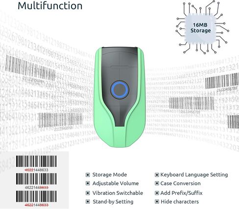 NADAMOO Wireless Mini Barcode Scanner 1D Bar Code Reader Compatible with Bluetooth,2.4G Wireless & USB Wired Connection,Portable Barcode Reader for Inventory Library Supermarket in Kuwait