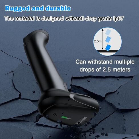 ماسح باركود لاسلكي Symcode 2D، بلوتوث 6.0 واتصال سلكي 2.4G وUSB سلكي، 1D QR قارئ رمز شريطي ماسح ضوئي تلقائي سريع ودقيق للهواتف الذكية والكمبيوتر اللوحي والكمبيوتر الشخصي in Kuwait