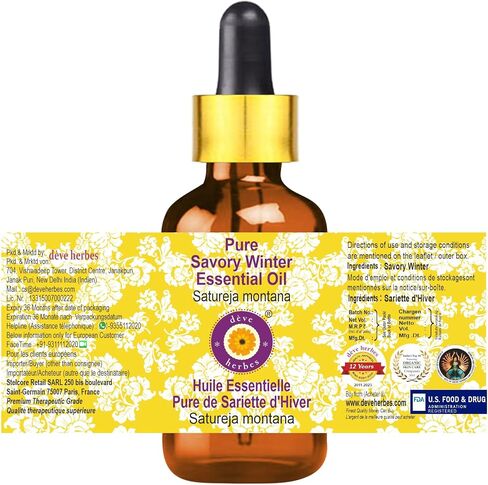 dève herbes Pure Savory Winter Essential Oil (Satureja Montana) with Glass Dropper Steam Distilled 15ml (0.50 oz) in Saudi Arabia