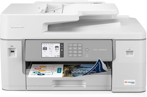 طابعة Brother MFC-J6555DW INKvestment Tank الملونة النافثة للحبر الكل في واحد مع ما يصل إلى عام واحد من الحبر الموجود في الصندوق 1 و11 بوصة × 17 بوصة وقدرات الطباعة والنسخ والمسح الضوئي والفاكس in Saudi Arabia