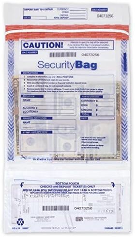 Dual Pocket Clear Security Deposit Bag with Unique Serial Numbers in Saudi Arabia