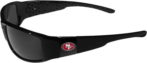 NFL Siskiyou Sports Fan Shop San Francisco 49ers نظارة شمسية ملفوفة باللون الأسود مقاس واحد باللون الأسود in Saudi Arabia