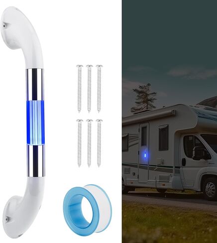 مقبض الباب RV مقبض الإمساك، LED 18 بوصة RV مقبض الباب IP68 مقاوم للماء RV أو مقبض القارب مقبض المساعدة للمعسكرات والقوارب ومقطورات البضائع ومنزل المحرك واليخوت والسيارات in Saudi Arabia