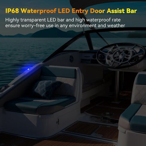 مقبض الباب RV مقبض الإمساك، LED 18 بوصة RV مقبض الباب IP68 مقاوم للماء RV أو مقبض القارب مقبض المساعدة للمعسكرات والقوارب ومقطورات البضائع ومنزل المحرك واليخوت والسيارات in Saudi Arabia