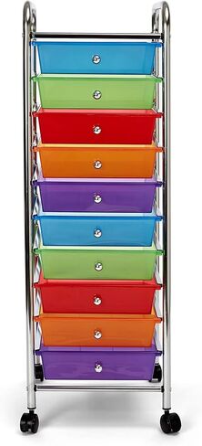 عربة تخزين لتنظيم الأدوات المساعدة من إشبيلية كلاسيكس للمكتب المنزلي والمدرسة والفصول الدراسية ودفتر القصاصات والهوايات والحرف اليدوية و15 درجًا باللون الأسود in Kuwait