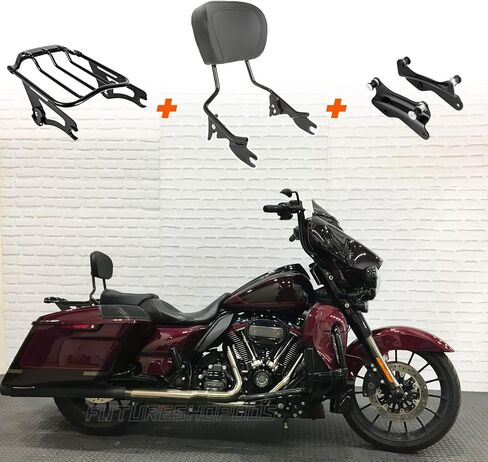 Fit 2021 Street Glide Luggage Rack Harley Luggage Rack Black Air Wing King قابل للفصل اثنين من الرف لدراجة نارية 2020 Road Glide رف أمتعة خلفي أسود بجولة رف هارلي المرفق in Saudi Arabia