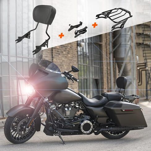 Fit 2021 Street Glide Luggage Rack Harley Luggage Rack Black Air Wing King قابل للفصل اثنين من الرف لدراجة نارية 2020 Road Glide رف أمتعة خلفي أسود بجولة رف هارلي المرفق in Saudi Arabia
