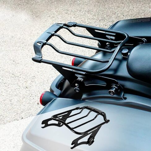 Fit 2021 Street Glide Luggage Rack Harley Luggage Rack Black Air Wing King قابل للفصل اثنين من الرف لدراجة نارية 2020 Road Glide رف أمتعة خلفي أسود بجولة رف هارلي المرفق in Kuwait