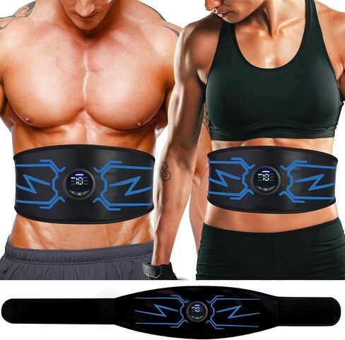 ABS Stimulator, Ab Machine, Muscle Stimulator, Abdominal Toning Belt Workout Portable Ab Stimulator, Home Office Fitness Workout Equipment for Abdomen Black in Saudi Arabia