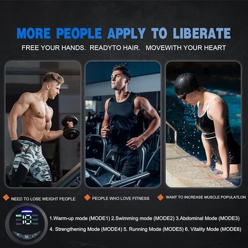 ABS Stimulator, Ab Machine, Muscle Stimulator, Abdominal Toning Belt Workout Portable Ab Stimulator, Home Office Fitness Workout Equipment for Abdomen Black in Saudi Arabia