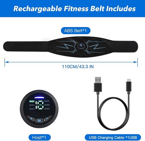 ABS Stimulator, Ab Machine, Muscle Stimulator, Abdominal Toning Belt Workout Portable Ab Stimulator, Home Office Fitness Workout Equipment for Abdomen Black in Saudi Arabia