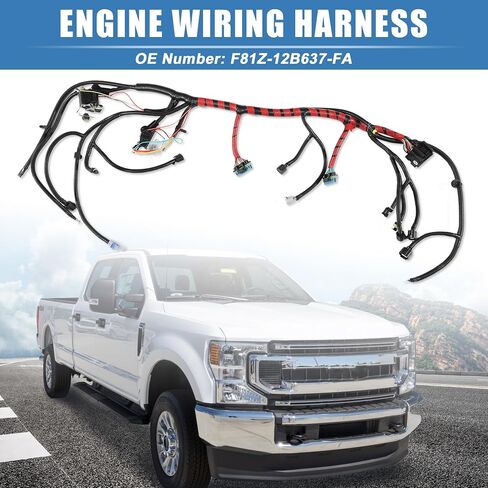 X AUTOHAUX 1 مجموعة أسلاك المحرك لفورد F250 F350 F450 F550 01-03 يستبدل رقم F81Z12B637FA أسود in Saudi Arabia