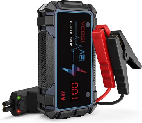 مجموعة كابلات وصلة تيار الذروة لبطارية السيارة بقدرة 1500 أمبير للسيارة مع شحن USB سريع و400 لومن LED، حزمة بطارية بدء التشغيل (حتى 12 فولت 7 لتر محرك ديزل/5.5 لتر) in Kuwait