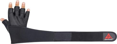 Workout Weight Lifting Gloves with Wide Wrist Wrap Support for Men and Women Wrist Support Padded Extra Grip Palm Protection Fingerless Leather Exercise Gloves for Cycling, Gym,Training in Kuwait