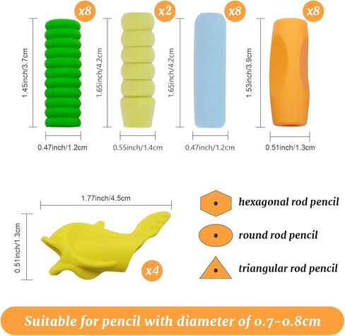 30 قطعة من مقابض أقلام الرصاص للكتابة اليدوية للأطفال، حامل أقلام TACYKIBD للأطفال، أداة تصحيح وضعية قبضة اليد للأطفال الصغار في مرحلة ما قبل المدرسة والأطفال لليسار أو اليمين (4 أنواع) in Kuwait