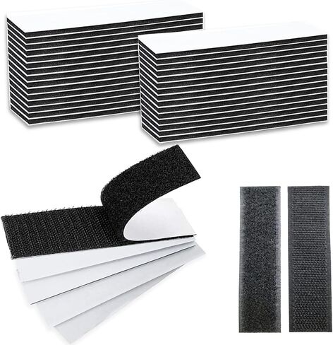 Heavy Duty Hook Loop Strips with Adhesive, 30 Pairs Strips with Double Sided Adhesive, Interlocking Tape Mounting Tape for Office Home (1 x 3.9 Inch ） in Saudi Arabia