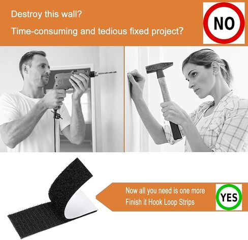 Heavy Duty Hook Loop Strips with Adhesive, 30 Pairs Strips with Double Sided Adhesive, Interlocking Tape Mounting Tape for Office Home (1 x 3.9 Inch ） in Saudi Arabia