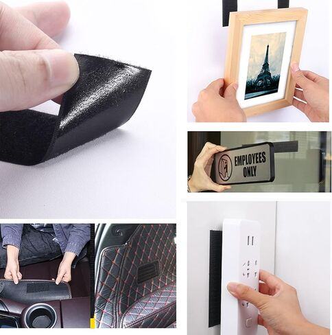 Heavy Duty Hook Loop Strips with Adhesive, 30 Pairs Strips with Double Sided Adhesive, Interlocking Tape Mounting Tape for Office Home (1 x 3.9 Inch ） in Saudi Arabia