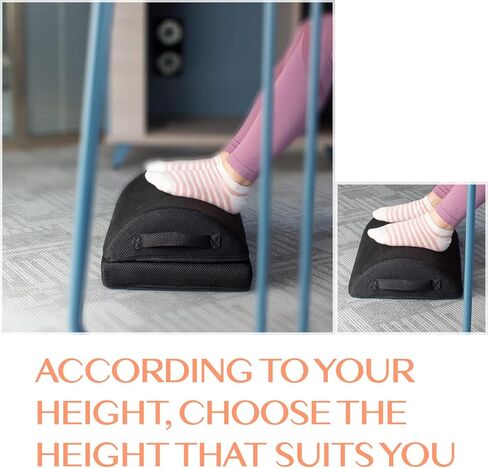 مساند للقدمين من Ximoon تحت المكتب في العمل، وسادة مقعد للقدم قابلة للتعديل مع مقبض سفلي غير قابل للانزلاق، مسند قدم مريح تحت المكتب للمنزل والمكتب والألعاب لتخفيف آلام أسفل الظهر والركبة in Kuwait