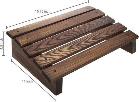 MyGift 15-Inch Burnt Wood Ergonomic Under-Desk Tilted Footrest for Home and Office in Saudi Arabia