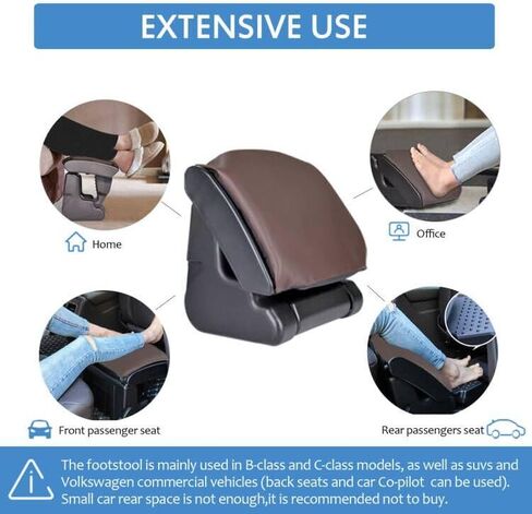 Scalebeard Under Desk Footrest Ergonomic Footrest Angle Height Adjustable Foot Rest with 3 Functional Modes & Massage,Max 120 Pounds Load for Office,Under Desk,Car,Home (Brown) in Kuwait