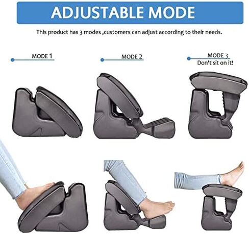 Scalebeard Under Desk Footrest Ergonomic Footrest Angle Height Adjustable Foot Rest with 3 Functional Modes & Massage,Max 120 Pounds Load for Office,Under Desk,Car,Home (Brown) in Kuwait