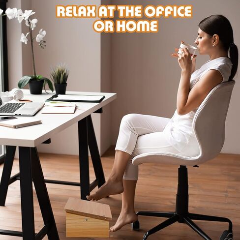 مسند قدم خشبي لتحت المكتب في العمل، مقعد مريح للقدم تحت المكتب، مسند للقدمين في المكتب، مقعد خشبي عالي الجودة، مقعد مكتب محمول للأقدام للأطفال البالغين، مكتب المنزل، غرفة النوم، المطبخ in Kuwait