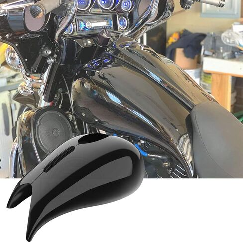 Harley Stretched Gas Tank Cover Motorcycle Tank Covers Gallon Fuel Shrouds Fit for 2009+ Harley Touring - Denim Black with Medium Red Outer Pinstripe in Saudi Arabia