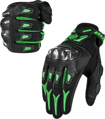 ILM Motorcycle Motocross Cycling Off-Road Dirt Bike Gloves for Men Women Touchscreen Hard Knuckle ATV MTB Guantes (Green, XXL) in Saudi Arabia