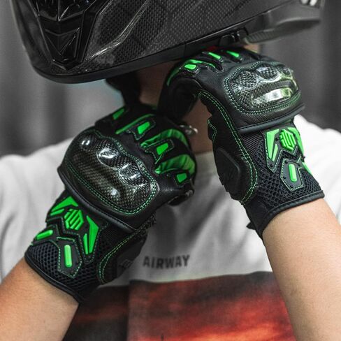 ILM Motorcycle Motocross Cycling Off-Road Dirt Bike Gloves for Men Women Touchscreen Hard Knuckle ATV MTB Guantes (Green, XXL) in Saudi Arabia