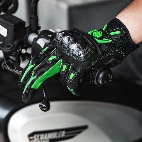ILM Motorcycle Motocross Cycling Off-Road Dirt Bike Gloves for Men Women Touchscreen Hard Knuckle ATV MTB Guantes (Green, XXL) in Saudi Arabia