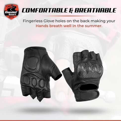 Daniel Smart Cowhide Leather Motorcycle Gloves for Men Biker Gloves with Gel Palm and Hard Knuckles in Saudi Arabia