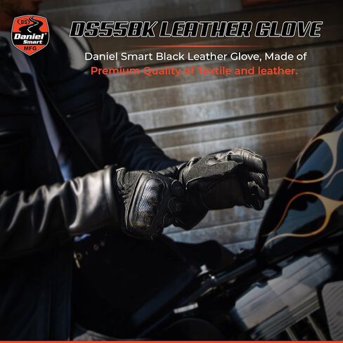 Daniel Smart Cowhide Leather Motorcycle Gloves for Men Biker Gloves with Gel Palm and Hard Knuckles in Saudi Arabia