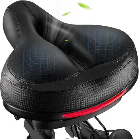Oversized Bike Seat for Peloton Bike & Bike+, Wide Bicycle Seat with Safe Red Reflective for Mountain, Electric, City, Exercise Bikes - Comfortable Bike Seat Cushion for Men & Women in Kuwait