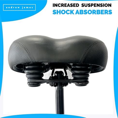مقعد دراجة أندرو جيمس ومجموعة استبدال عمود أسود (27.2 × 350 مم) لدراجات RAD Power Ebikes سرج دراجة مريح واسع الحجم مع تعليق ممتص للصدمات لدراجات التمرين والدراجات الخارجية in Kuwait