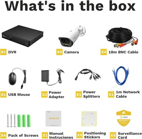 نظام كاميرا أمان 8CH 5MP في الهواء الطلق، إنذار صفارات الإنذار، كشف حركة الإنسان/المركبة بالذكاء الاصطناعي، كاميرا DVR سلكية 5MP 8CH مع رؤية ليلية ملونة، الوصول عن بعد، إنذار صفارة الإنذار، قرص صلب مدمج سعة 2 تيرابايت in Kuwait