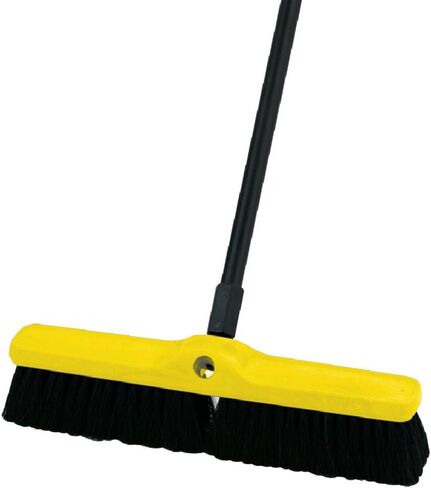 Rubbermaid Commercial Tampico Fiber Plastic Foam Block Medium Floor Sweep, 18-Inch Head Width, Black (FG9B0700BRN) in Saudi Arabia