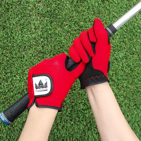 قفازات جولف شبكية مكونة من زوج واحد من Craftsman Golf للأطفال، الأولاد والبنات، أزرق أحمر in Saudi Arabia