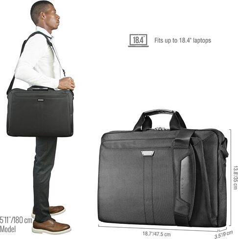 EVERKI Lunar Large Business Professional 18.4 بوصة محطة عمل أو حقيبة كمبيوتر محمول للألعاب، نايلون باليستي (EKB417BK18) in Saudi Arabia