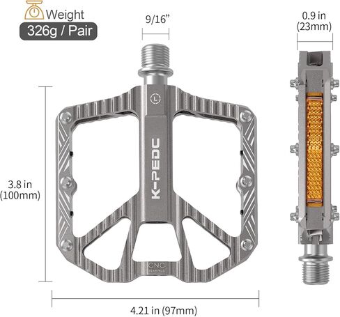 دواسات دراجة الطريق/الجبل، دواسات دراجة من سبائك الألومنيوم مقاس 9/16 بوصة، دواسات MTB خفيفة الوزن غير قابلة للانزلاق، محامل محكمة الغلق، دواسات منصة الدراجة BMX MTB in Kuwait