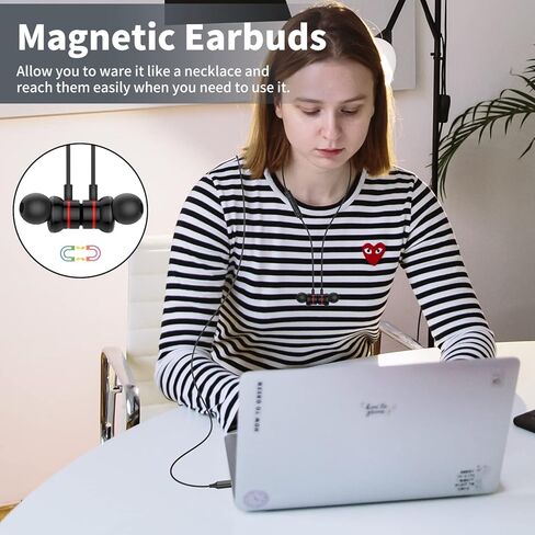 سماعات رأس USB C، سماعات أذن USB من النوع C سماعات أذن سلكية بخاصية إلغاء الضوضاء المغناطيسية مع ميكروفون لهاتف iPhone 15 Pro Max Plus، iPad Pro، Samsung Galaxy S23 S22 S21 S20، Note 10 20، Pixel 5 4 3XL in Saudi Arabia