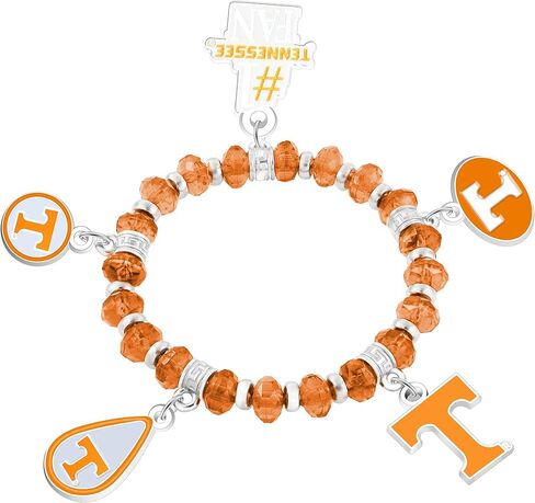 NCAA Tennessee Volunteers Five Charm Logo Beaded Bangle Bracelet in Saudi Arabia