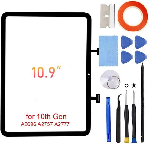 لأجهزة iPad 10 الجيل من مجموعات الزجاج التي تعمل باللمس، لجهاز iPad 10th Generation 2022 Model A2696 A2757 A2777 10.9 بوصة، مجموعات إصلاح كاملة + مثبتة مسبقًا (ليست LCD) in Kuwait