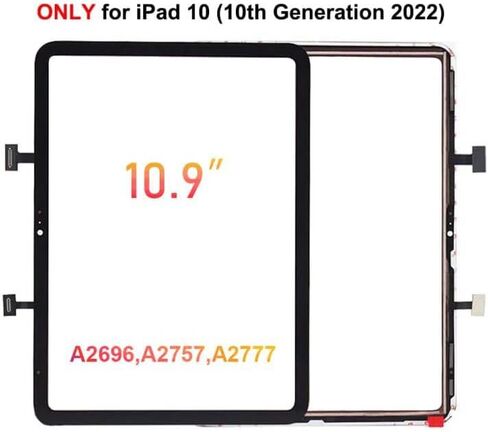 لأجهزة iPad 10 الجيل من مجموعات الزجاج التي تعمل باللمس، لجهاز iPad 10th Generation 2022 Model A2696 A2757 A2777 10.9 بوصة، مجموعات إصلاح كاملة + مثبتة مسبقًا (ليست LCD) in Kuwait