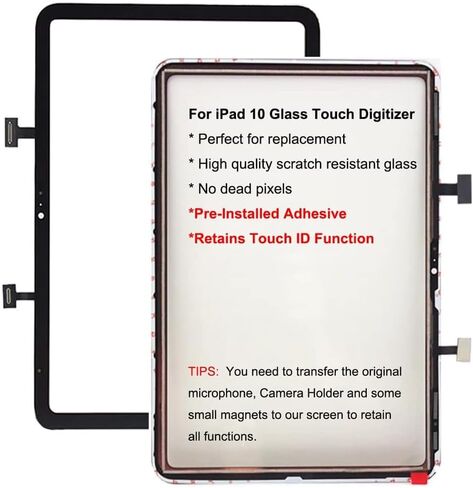 لأجهزة iPad 10 الجيل من مجموعات الزجاج التي تعمل باللمس، لجهاز iPad 10th Generation 2022 Model A2696 A2757 A2777 10.9 بوصة، مجموعات إصلاح كاملة + مثبتة مسبقًا (ليست LCD) in Kuwait