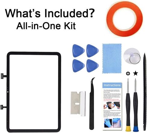 لأجهزة iPad 10 الجيل من مجموعات الزجاج التي تعمل باللمس، لجهاز iPad 10th Generation 2022 Model A2696 A2757 A2777 10.9 بوصة، مجموعات إصلاح كاملة + مثبتة مسبقًا (ليست LCD) in Kuwait