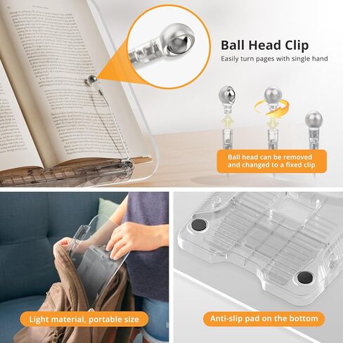 حامل كتب للقراءة، حامل عرض الكتب، 15 درجة ~ 65 درجة 13 وضعية قابلة للتعديل، حامل الكمبيوتر اللوحي، لجهاز Kindle، iPad، كمبيوتر محمول 12 ~ 15 بوصة، الهاتف المحمول، القراءة، الطبخ، الدراسة، حامل الوصفات، قابل للطي in Kuwait