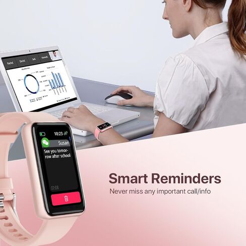 ساعة WalkerFit لتعقب اللياقة البدنية للنساء، Reloj Inteligente Mujer مع مراقب ضغط الدم ومعدل ضربات القلب والنوم، ومتتبع النشاط المقاوم للماء وساعة Android الذكية لهواتف iPhone، ومتتبع الخطوات، وعداد الخطى in Kuwait