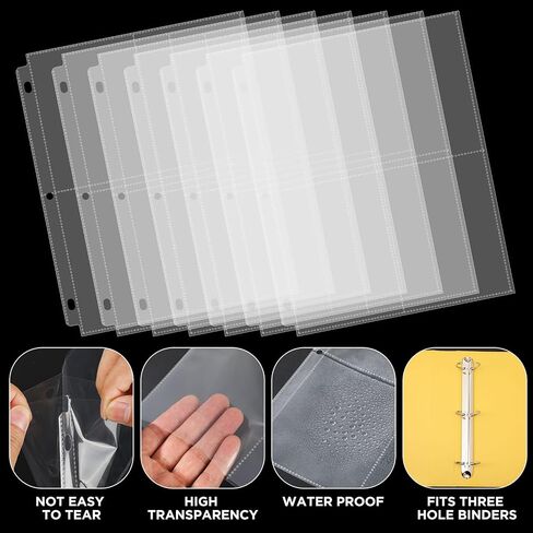Seed Storage Organizer Sleeves 4 Pocket Garden Seed Organizer Binder Sheet Protectors Seed Packet Organizer, Slot Size 3.5"x 5.5" Clear 3 Ring Binder Seed Pockets for Postcards Photos Cards (30 Pcs) in Saudi Arabia