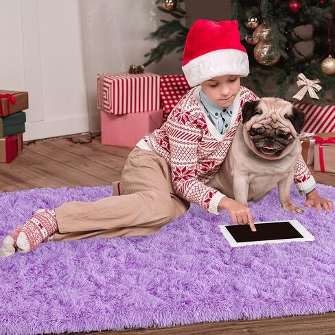 سجاد Noahas رمادي رقيق لغرفة النوم، 2'x 5' سجاد غرفة نوم بيضاوي فائق النعومة، سجاد رمي صغير، سجادة غرفة الأطفال الحديثة سجاد منطقة أشعث ديكور المنزل in Kuwait